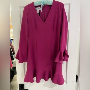 Donna Morgan Raspberry Bell Sleeve Dress size 6 NWT